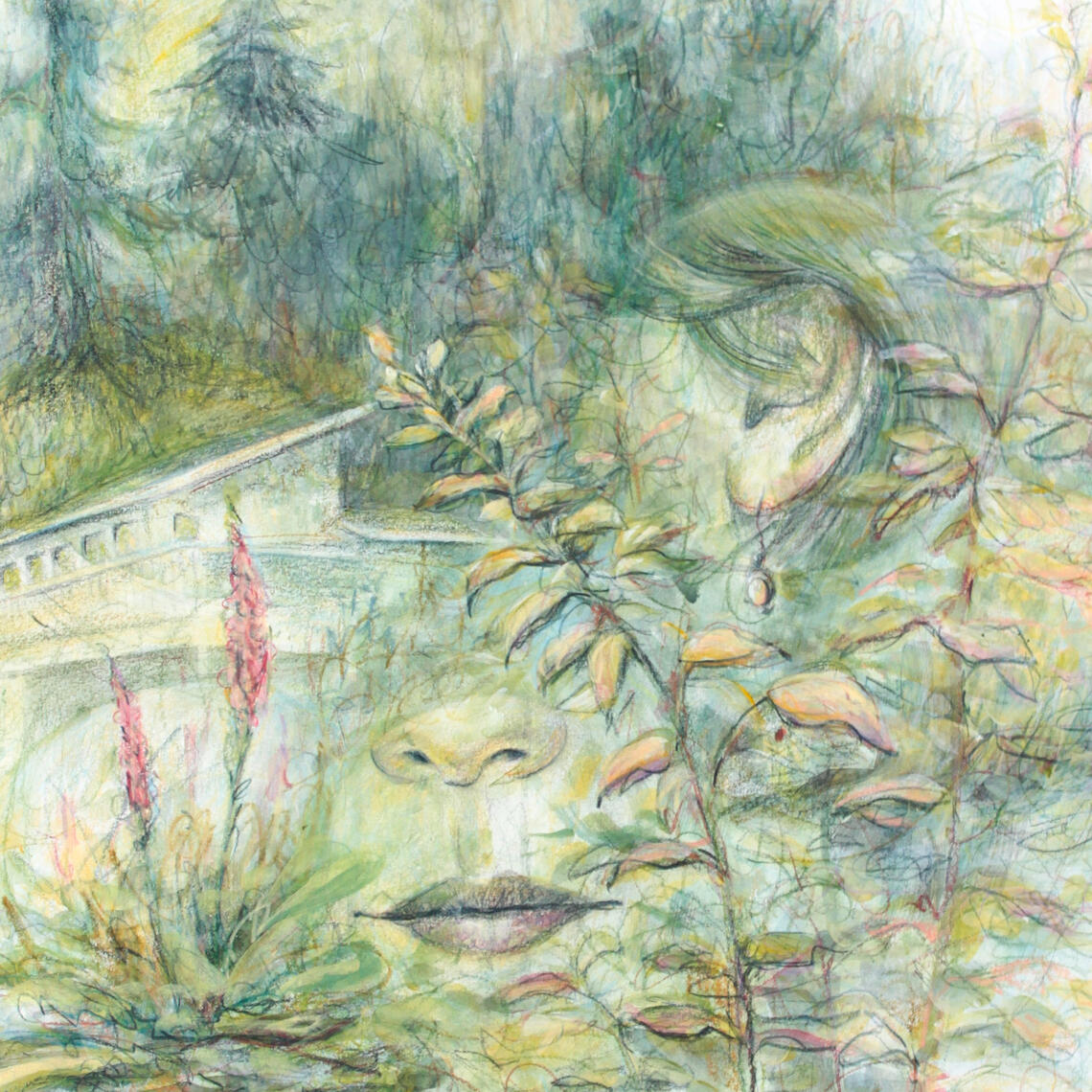 Attend - Eleanor Clagett Eleanor Clagett, "Attend", 2024, watercolor, colored pencil, and acrylic on paper